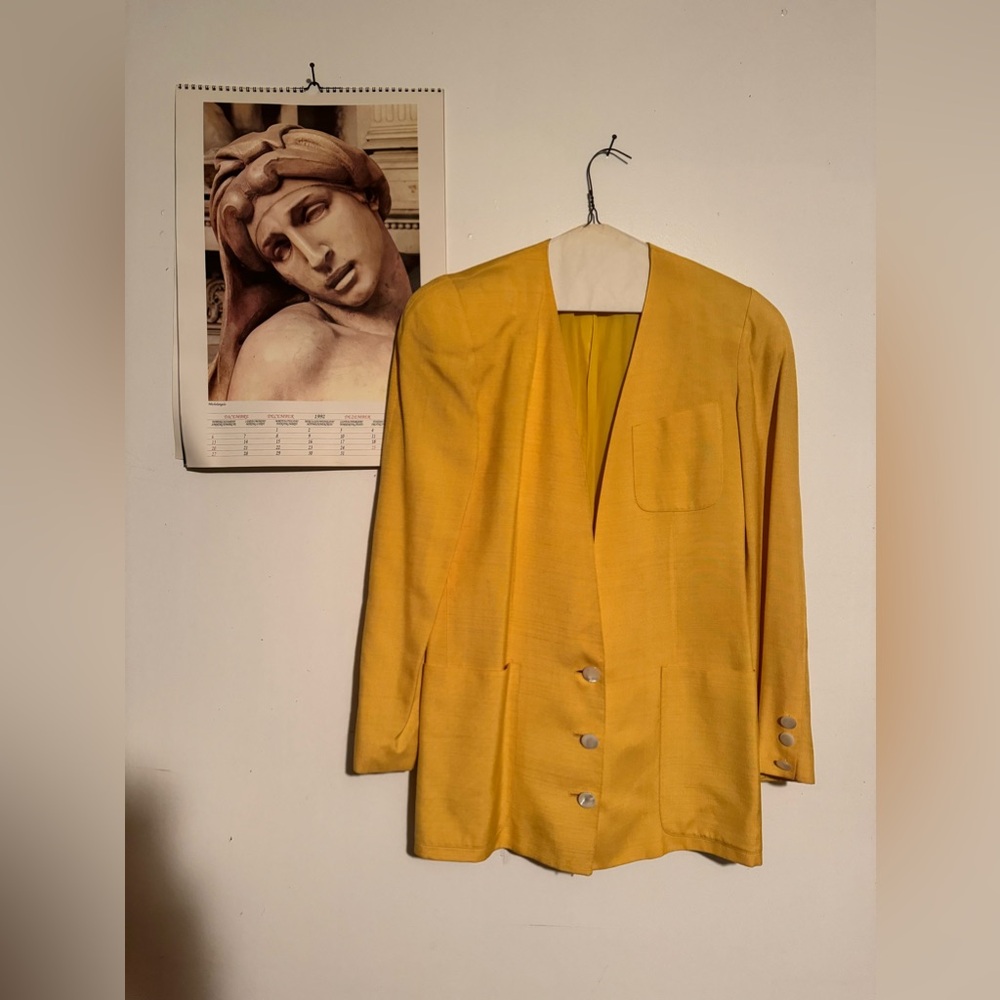 80’s vintage Arthur chapnik  yellow blazer sz 8